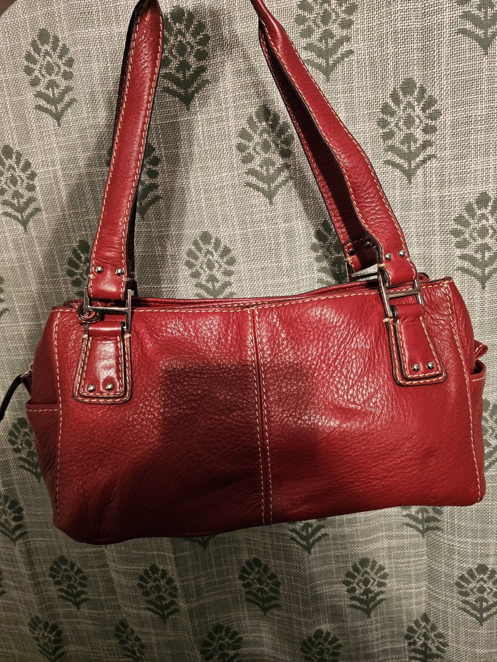 Fossil Red Leather Shoulder Bag